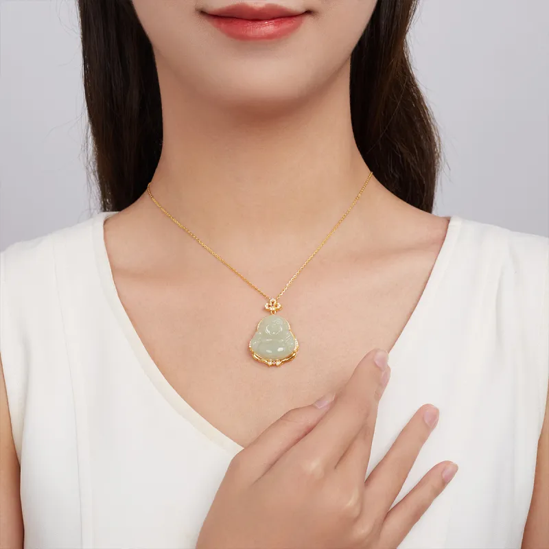Oriental Jade Necklaces Pale Greenish White Jade Women's-2