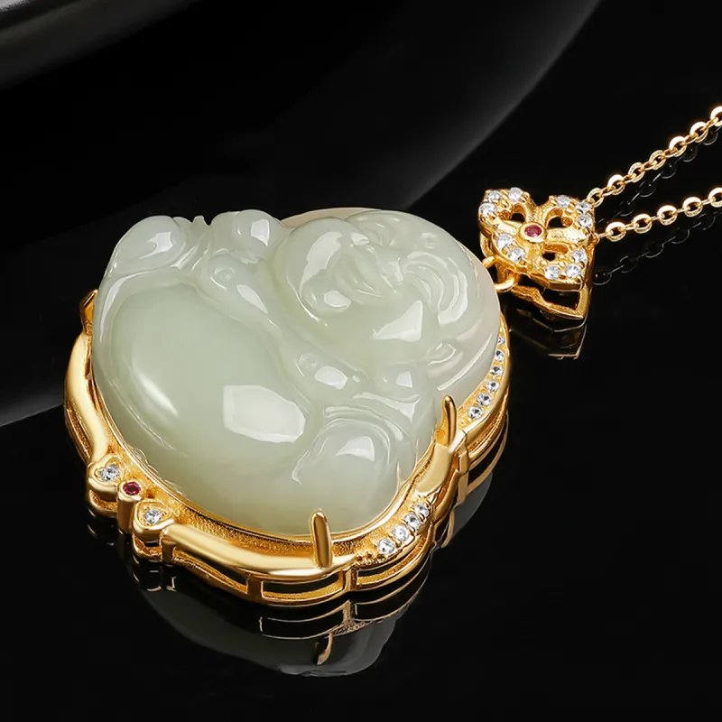 Oriental Jade Necklaces Pale Greenish White Jade Women's-4