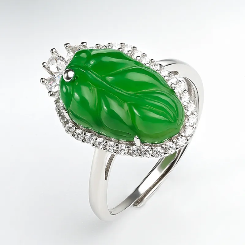 Oriental Jade Rings Jasper Women's-4