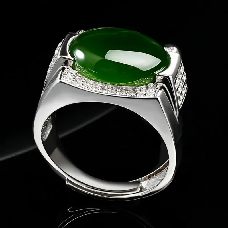 Oriental Jade Rings Jasper Women's-6