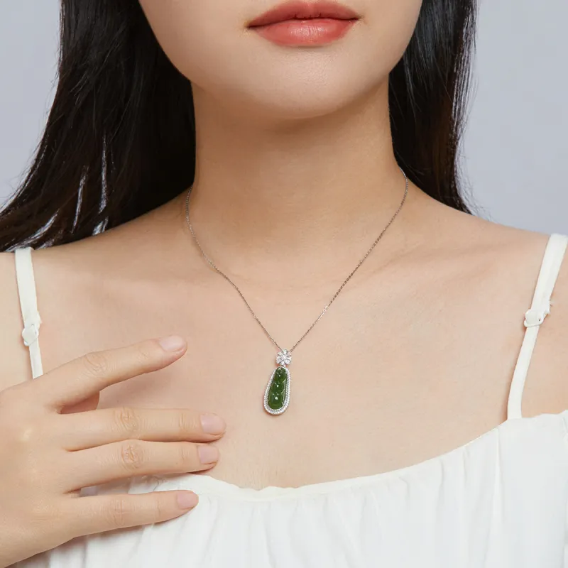 Oriental Jade Necklaces Green Jade Women's-2