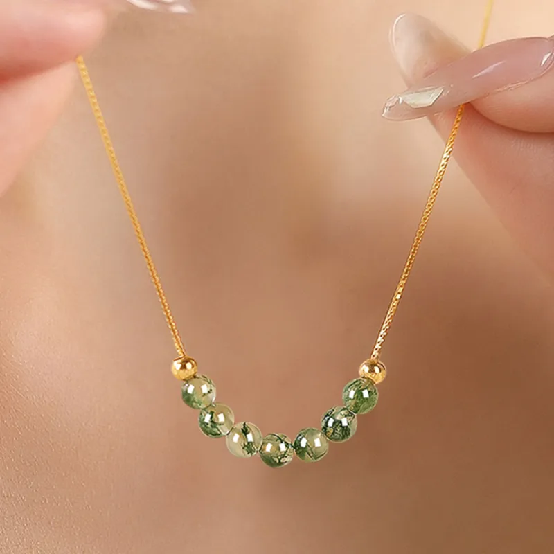 Oriental Jade Agate Necklaces Women's-5