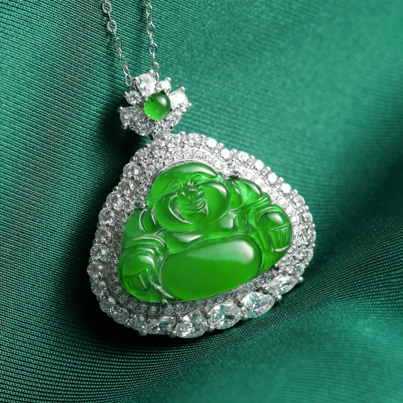 Oriental Jade Ice Type Necklaces Women's-6