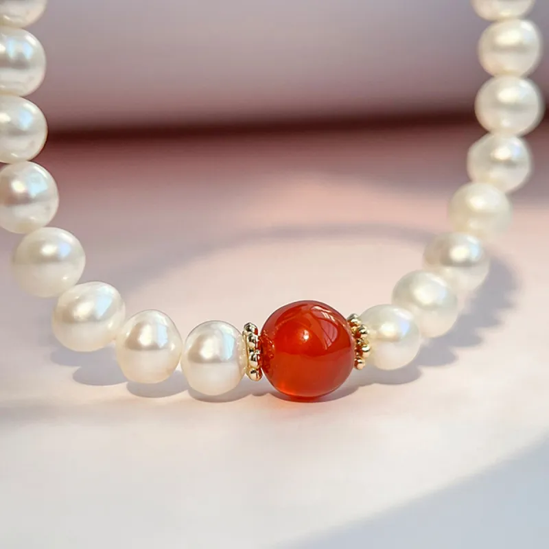 Oriental Jade Freshwater Pearl Bracelets Women's-2