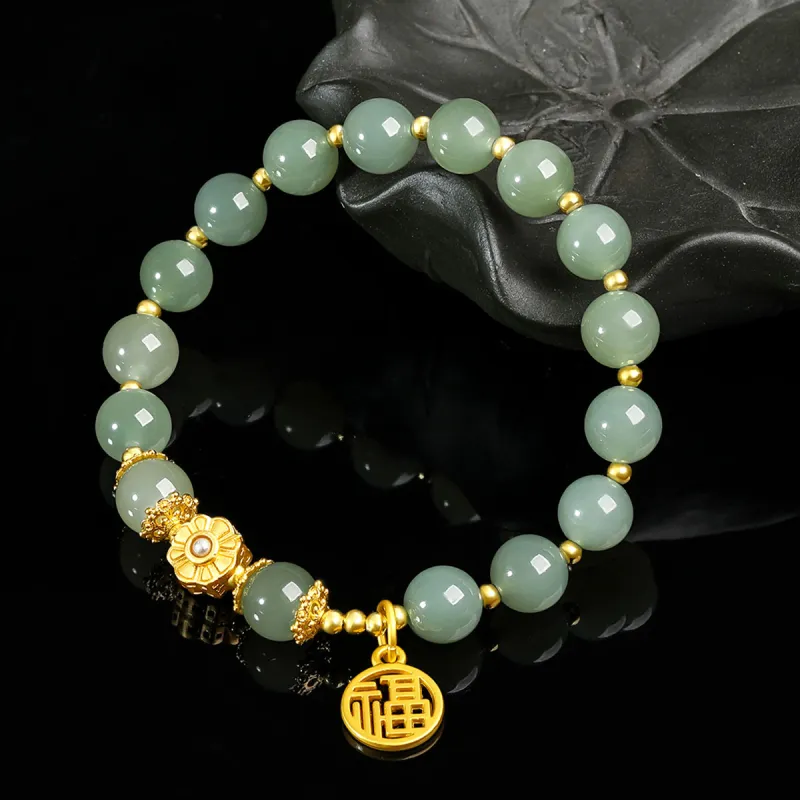Oriental Jade Hetian Jade Bracelets Pale Greenish White Jade Women's-4
