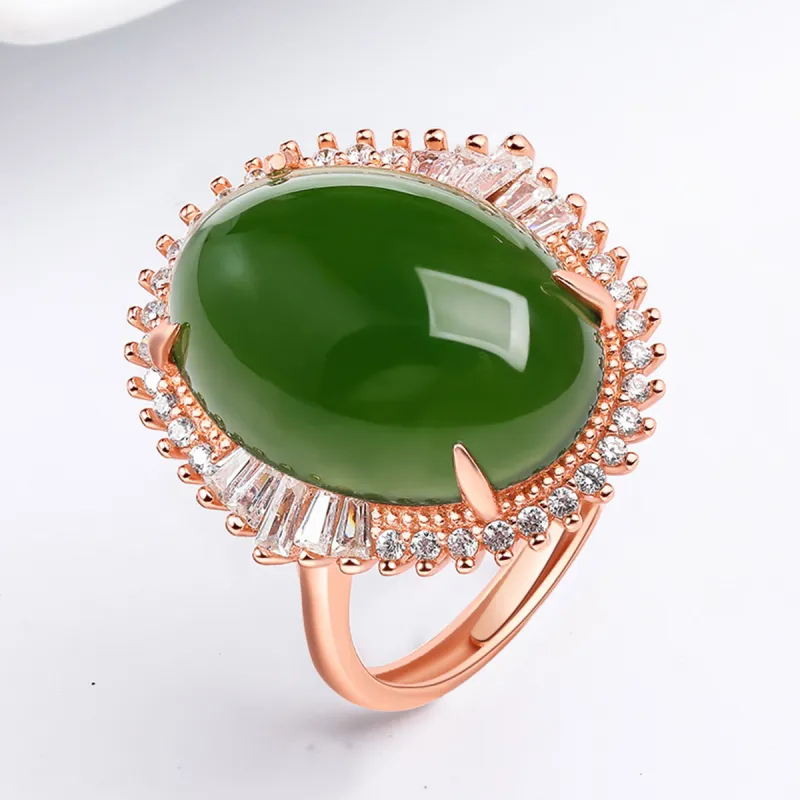 Oriental Jade Hetian Jade Rings Jasper Women's-5