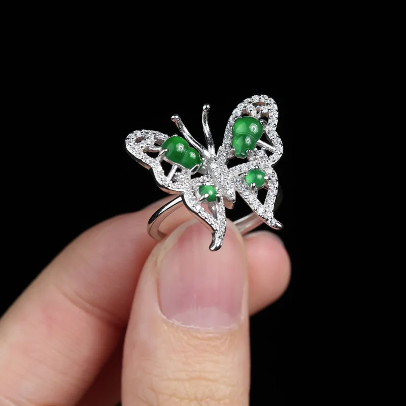 Oriental Jade Ice Glutinous Jadeite Rings Women's-1