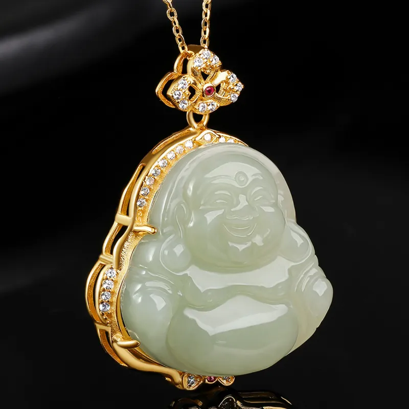 Oriental Jade Necklaces Pale Greenish White Jade Women's-5