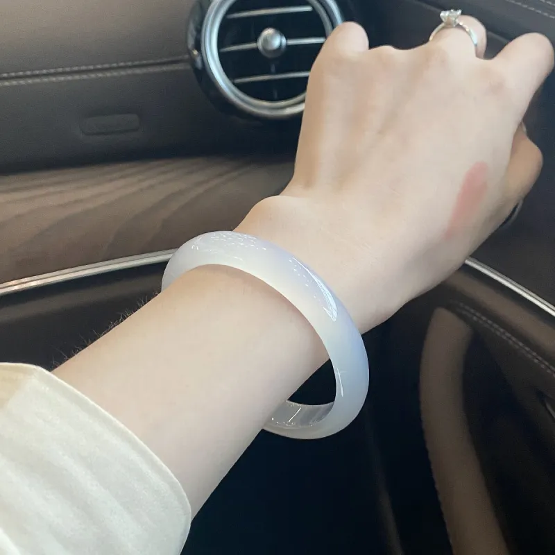 Oriental Jade Natural Chalcedony Bangles Women's-3