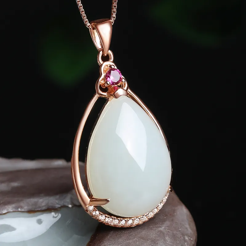 Oriental Jade Necklaces White Jade Women's-2