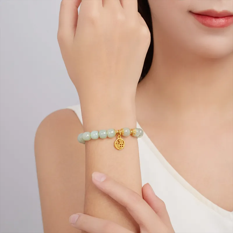 Oriental Jade Bracelets Pale Greenish White Jade Women's-3