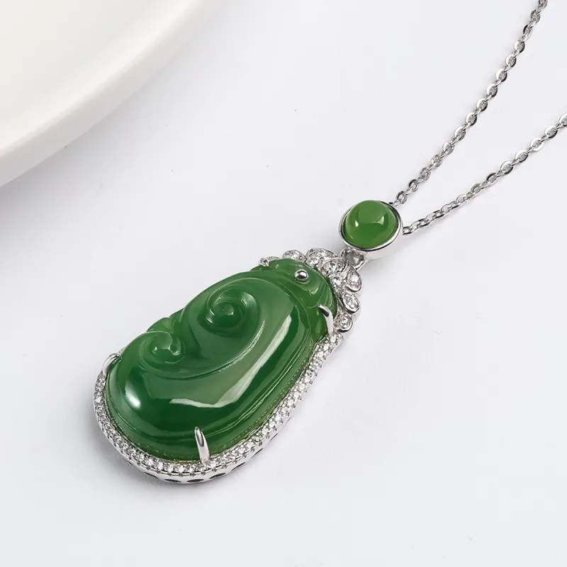 Oriental Jade Hetian Jade Necklaces Jasper Women's-5