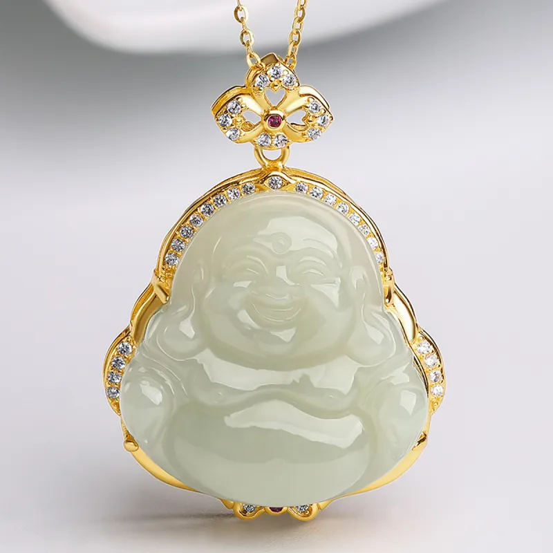 Oriental Jade Necklaces Pale Greenish White Jade Women's-3