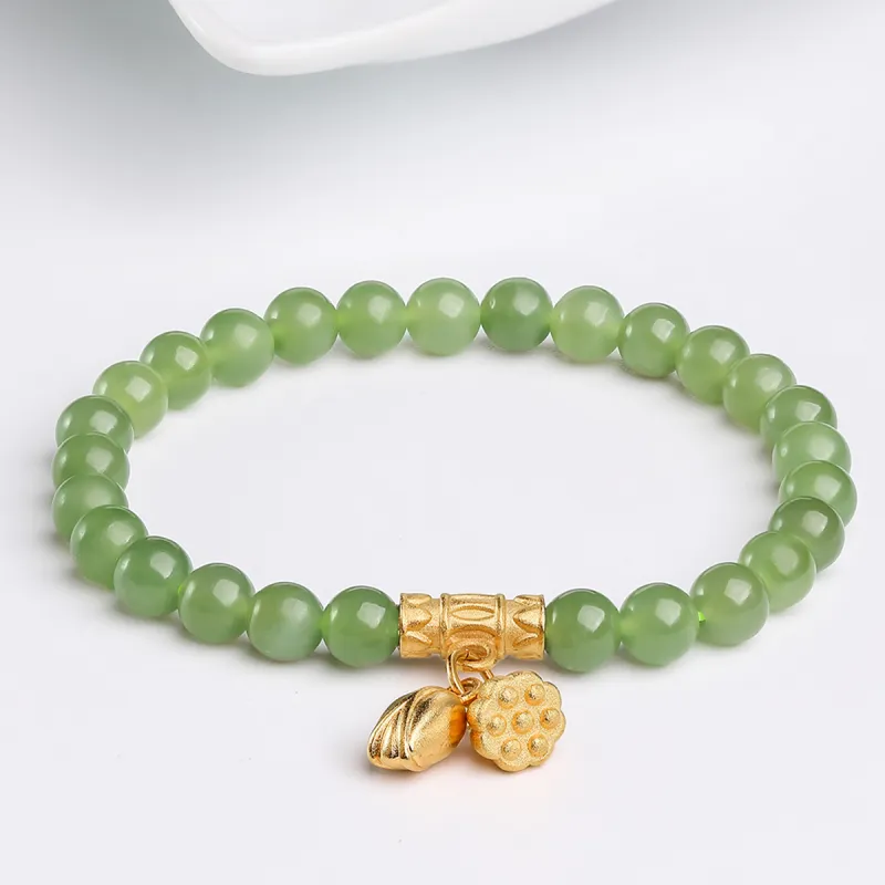 Oriental Jade Hetian Jade Bracelets Green Jade Women's-3