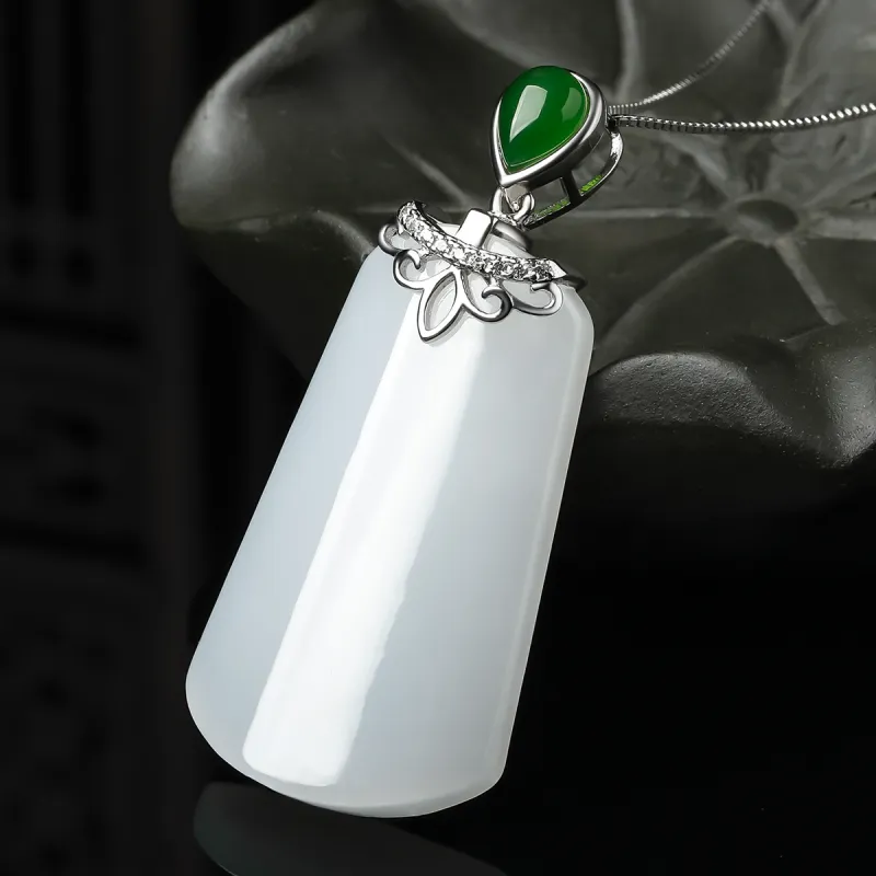 Oriental Jade Hetian Jade Necklaces White Jade Unisex-5
