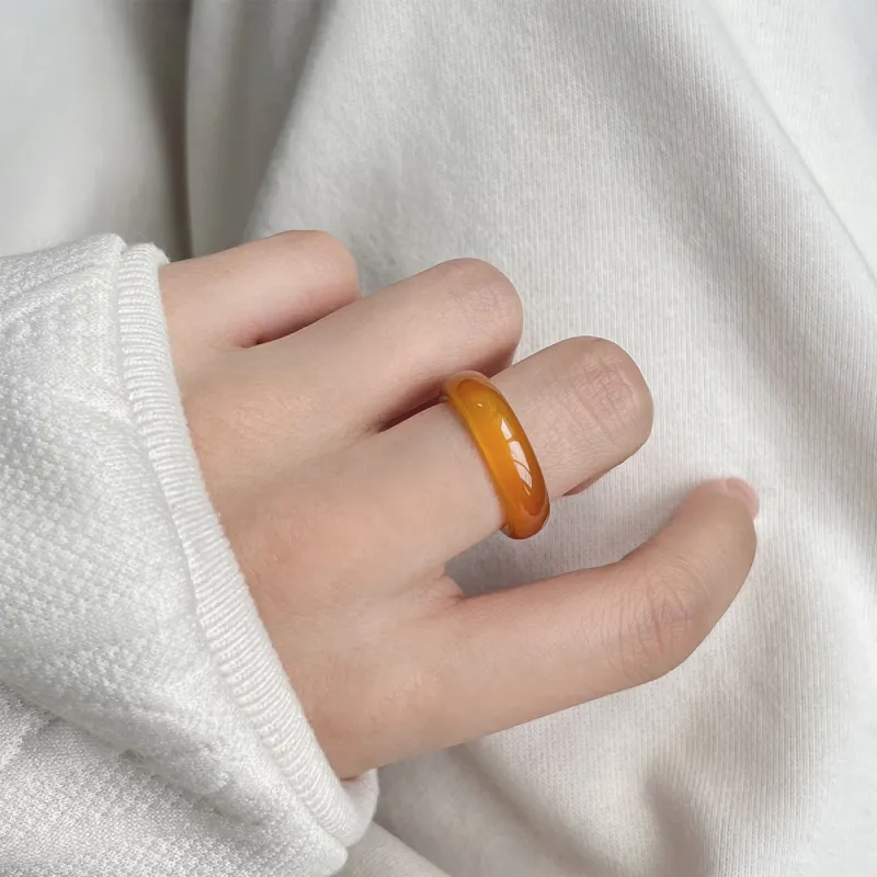 Oriental Jade Natural Agate Rings Women's-1