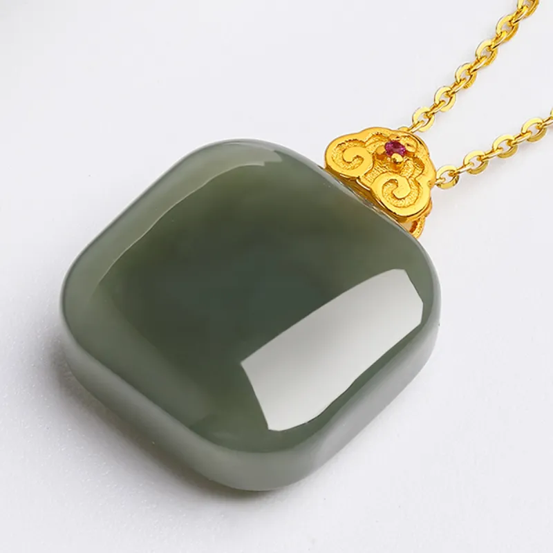 Oriental Jade Hetian Jade Necklaces Pale Greenish White Jade Women's-3