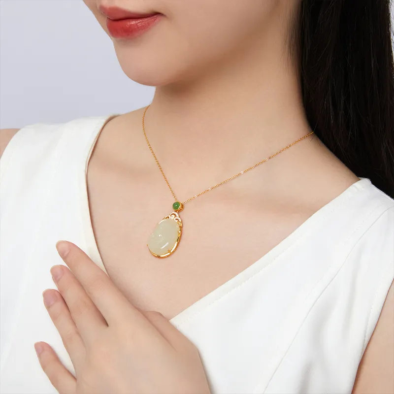 Oriental Jade Hetian Jade Necklaces White Jade Women's-6