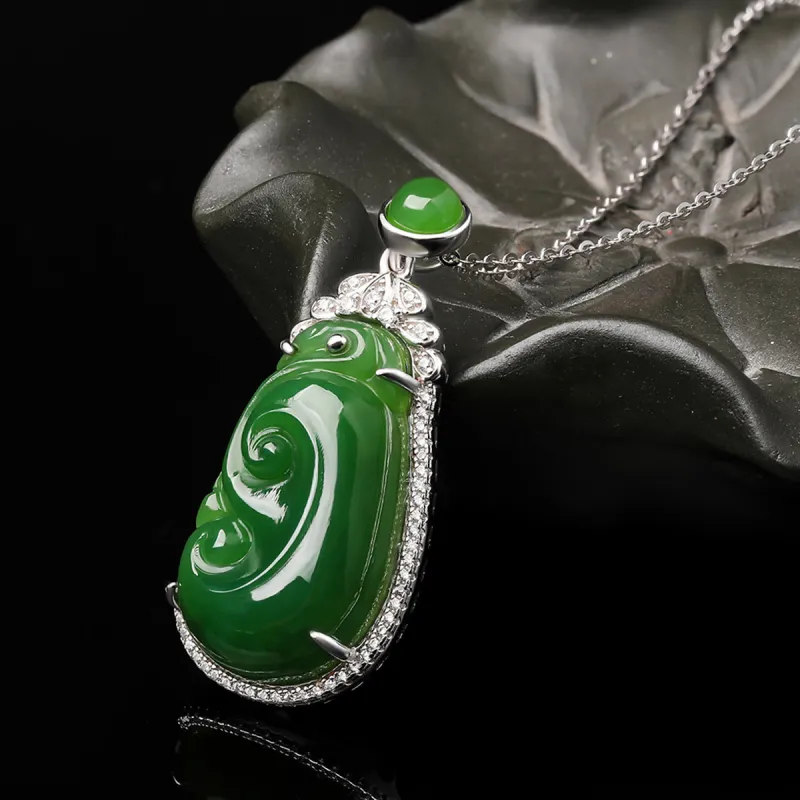 Oriental Jade Hetian Jade Necklaces Jasper Women's-4