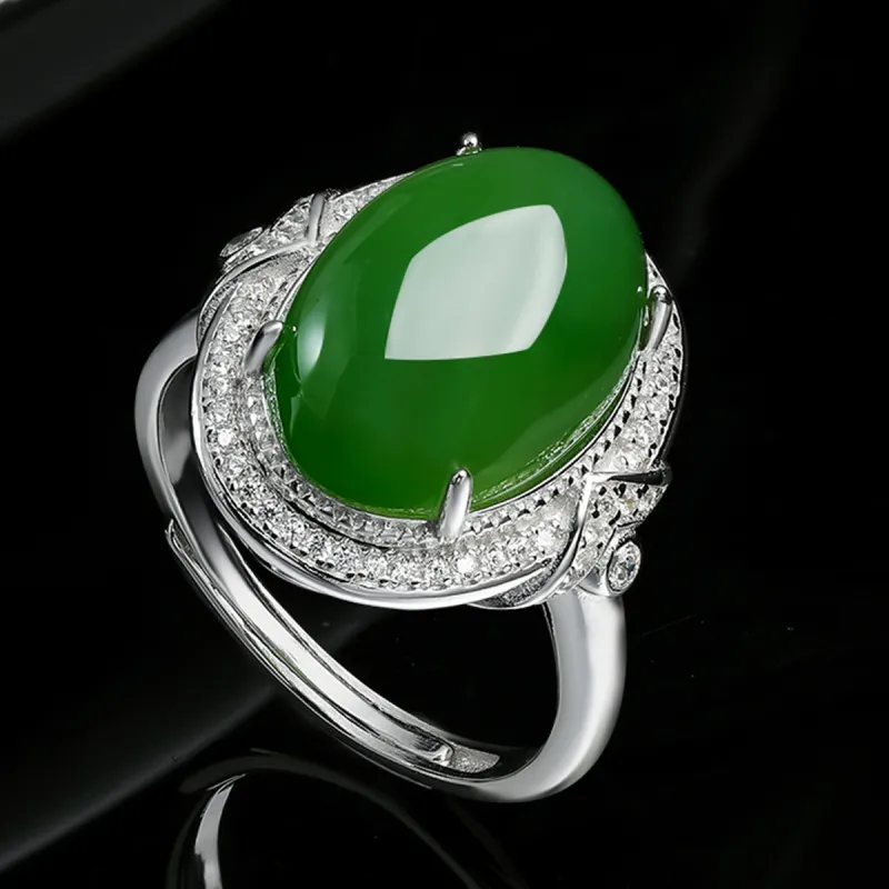Oriental Jade Rings Jasper Women's-6