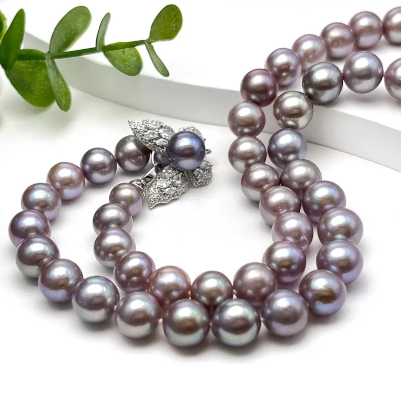Oriental Jade Freshwater Pearl Necklaces Women's-3