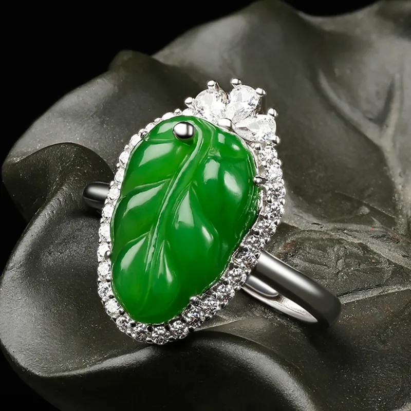Oriental Jade Rings Jasper Women's-6