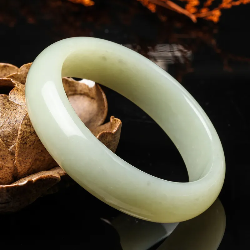 Oriental Jade Bangles Pale Greenish White Jade Women's-6
