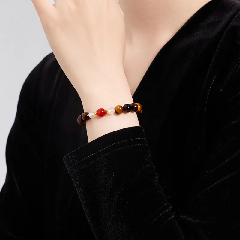 Oriental Jade Tiger's Eye Stone Jade Bracelets Unisex-6