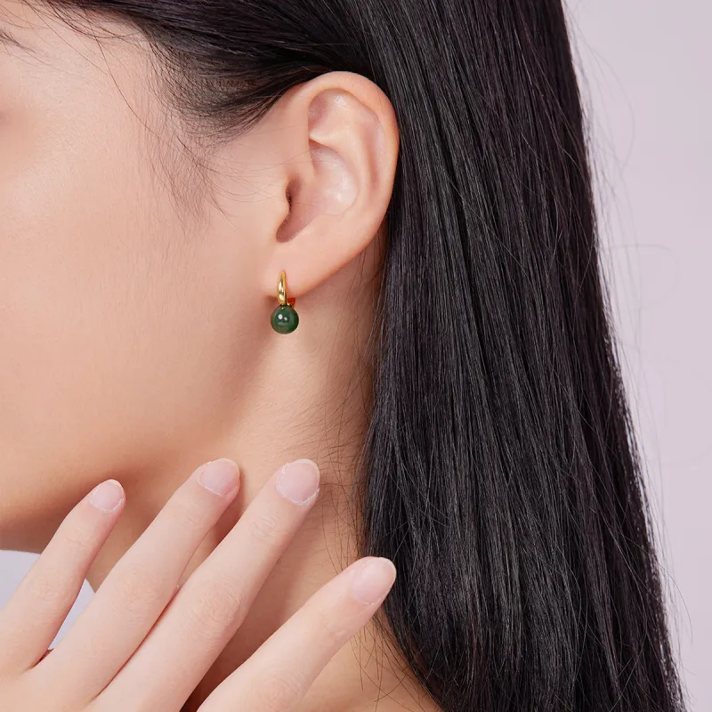 Oriental Jade Hetian Jade Earrings Jasper Women's-3