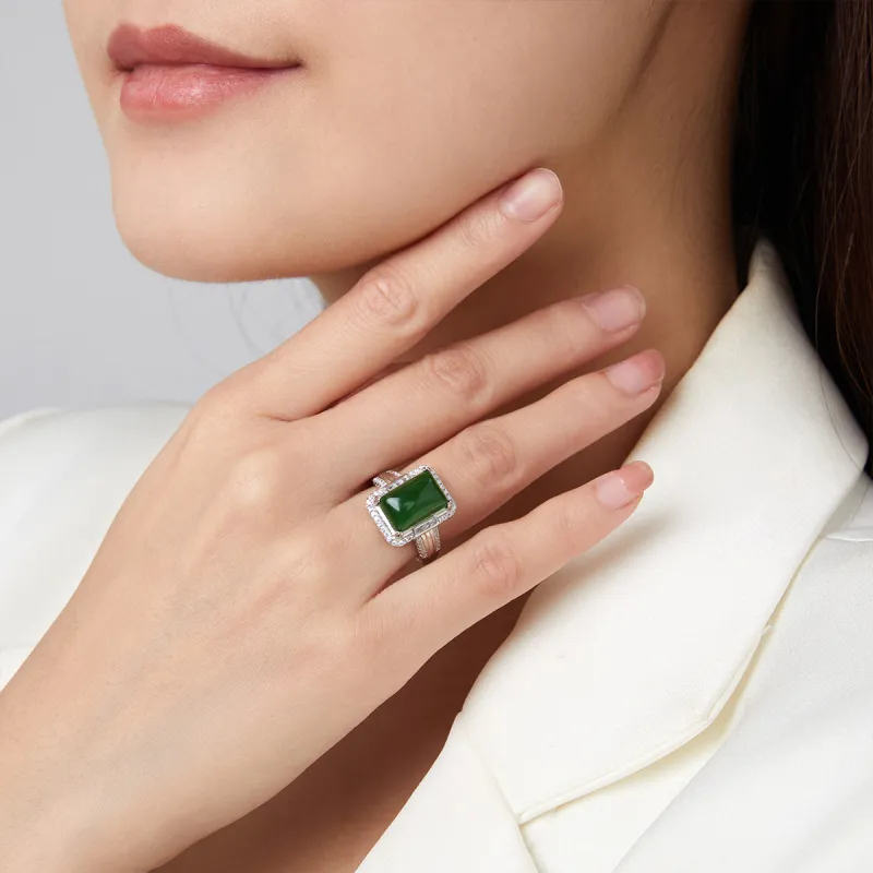 Oriental Jade Hetian Jade Rings Jasper Women's-2