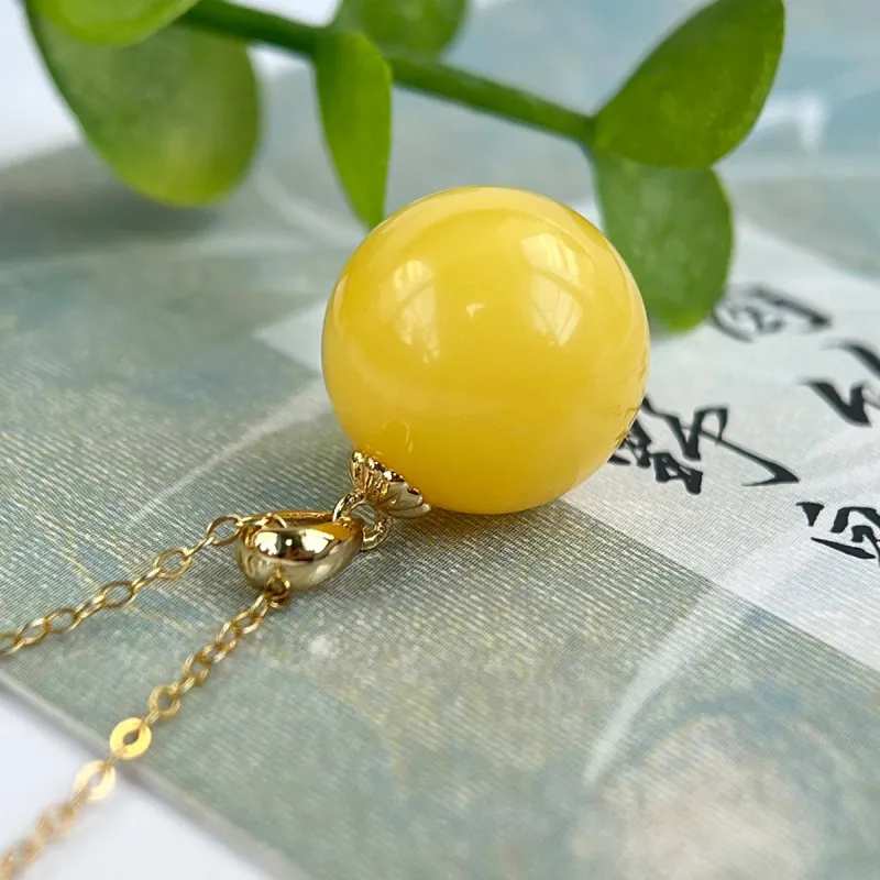 Oriental Jade Beeswax Necklaces Women's-2