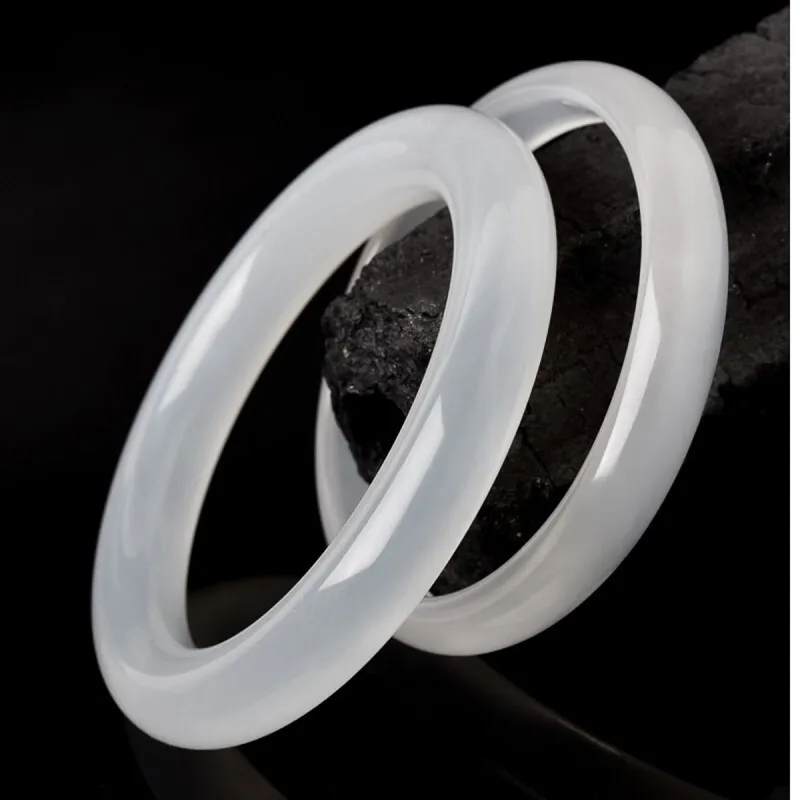 Oriental Jade Natural Chalcedony Bangles Women's-5