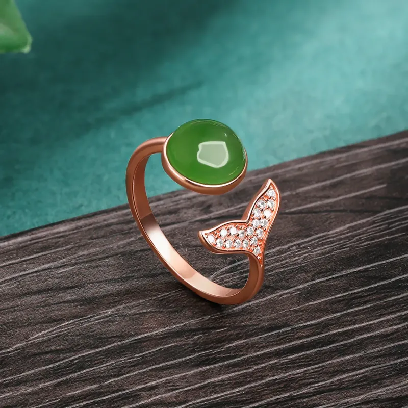 Oriental Jade Hetian Jade Rings Jasper Women's-2