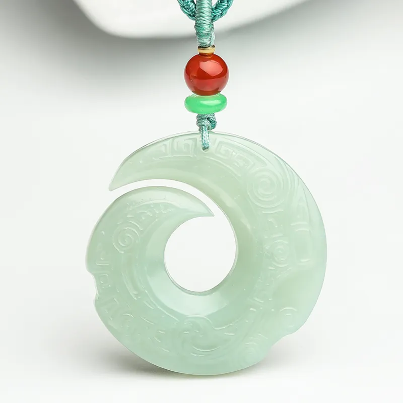 Oriental Jade Hetian Jade Pendants Pale Greenish White Jade Unisex-3