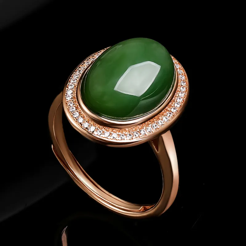 Oriental Jade Hetian Jade Rings Jasper Women's-4