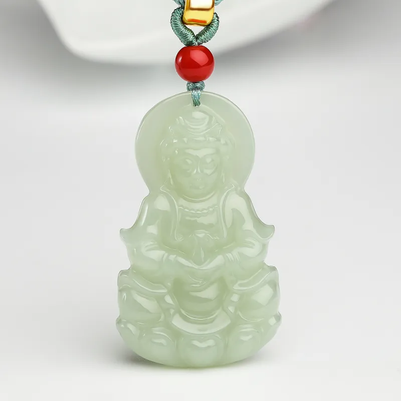 Oriental Jade Hetian Jade Necklaces Pale Greenish White Jade Women's-1