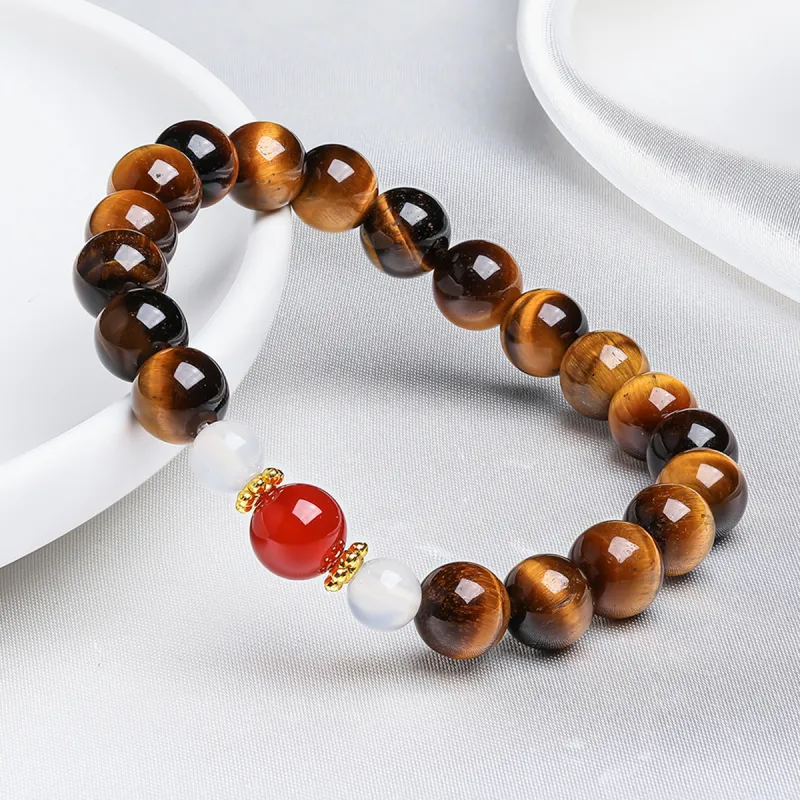Oriental Jade Tiger's Eye Stone Jade Bracelets Unisex-5