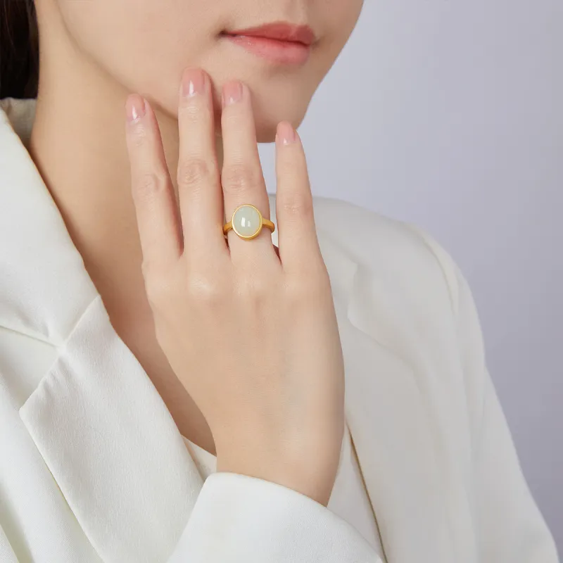 Oriental Jade Hetian Jade Rings White Jade Women's-2