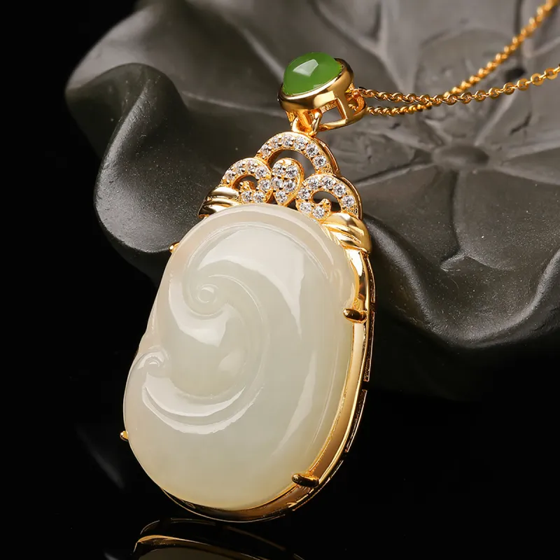 Oriental Jade Hetian Jade Necklaces White Jade Women's-1