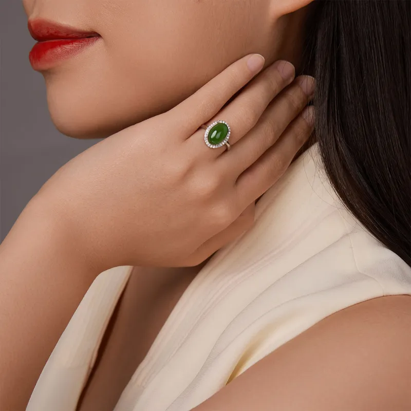 Oriental Jade Hetian Jade Rings Jasper Women's-2