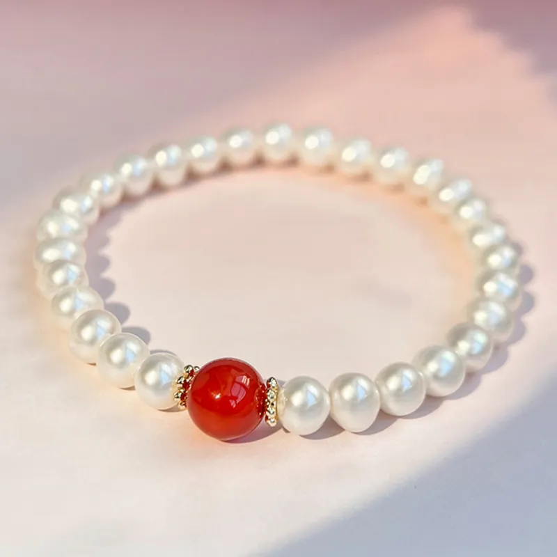 Oriental Jade Freshwater Pearl Bracelets Women's-5