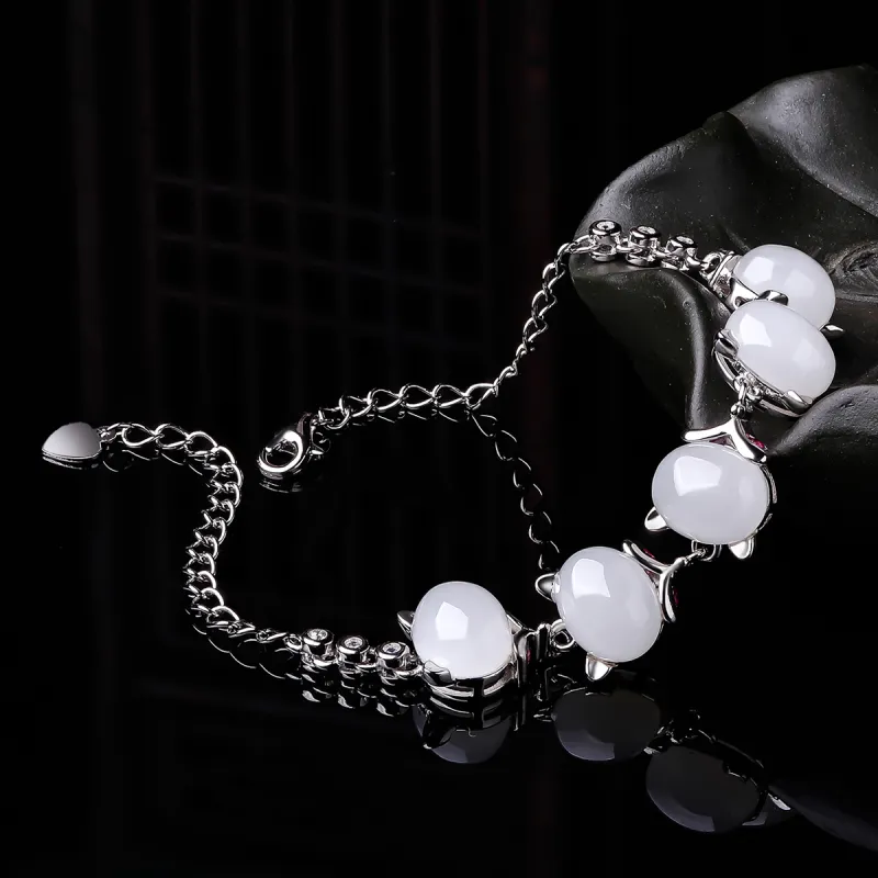 Oriental Jade Bracelets White Jade Women's-5