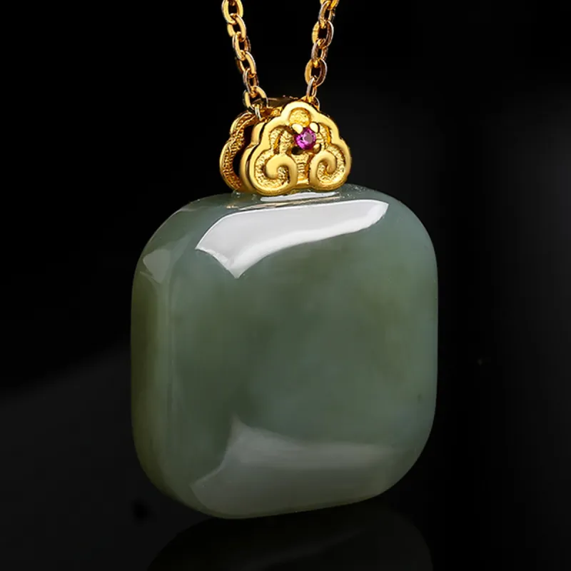 Oriental Jade Hetian Jade Necklaces Pale Greenish White Jade Women's-5