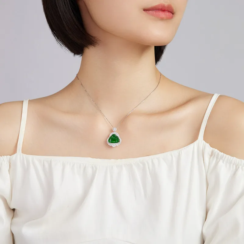 Oriental Jade Ice Type Jadeite Necklaces Women's-3