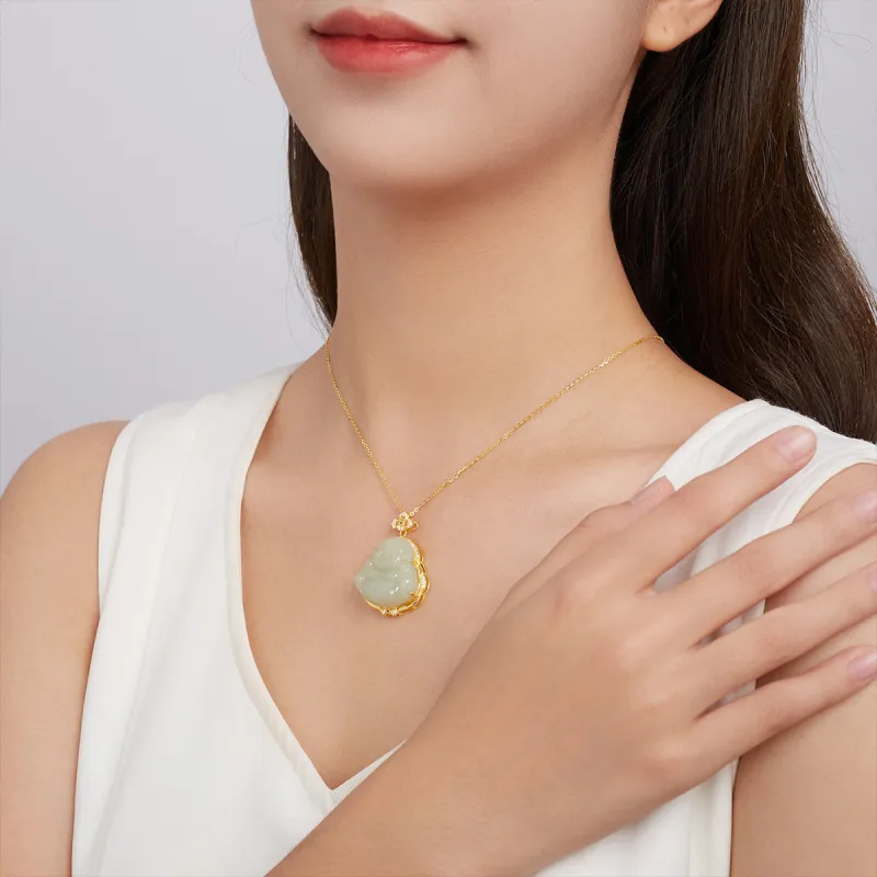 Oriental Jade Necklaces Pale Greenish White Jade Women's-6