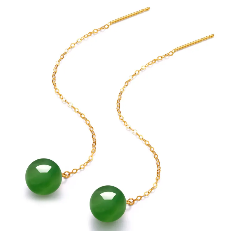 Oriental Jade Hetian Jade Earrings Jasper Women's-4