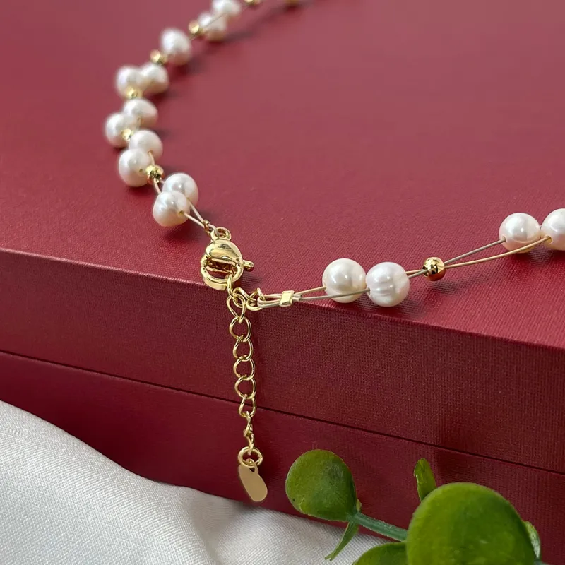 Oriental Jade Freshwater Pearl Necklaces Women's-2