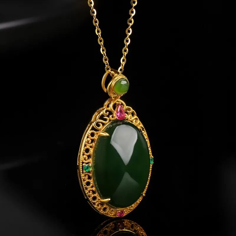 Oriental Jade Hetian Jade Necklaces Jasper Women's-1