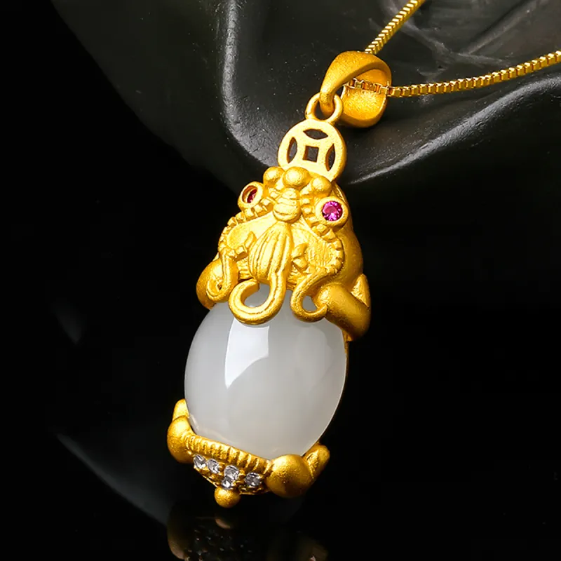 Oriental Jade Hetian Jade Necklaces White Jade Women's-4
