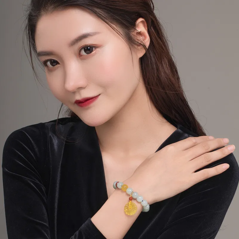 Oriental Jade Hetian Jade Bracelets Pale Greenish White Jade Women's-3